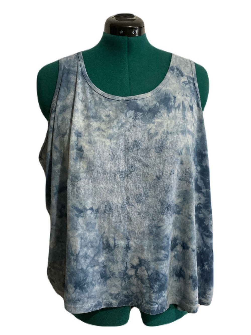 Vintage 90s Venezia Tie-Dye Mandala 100% Cotton Tank Top